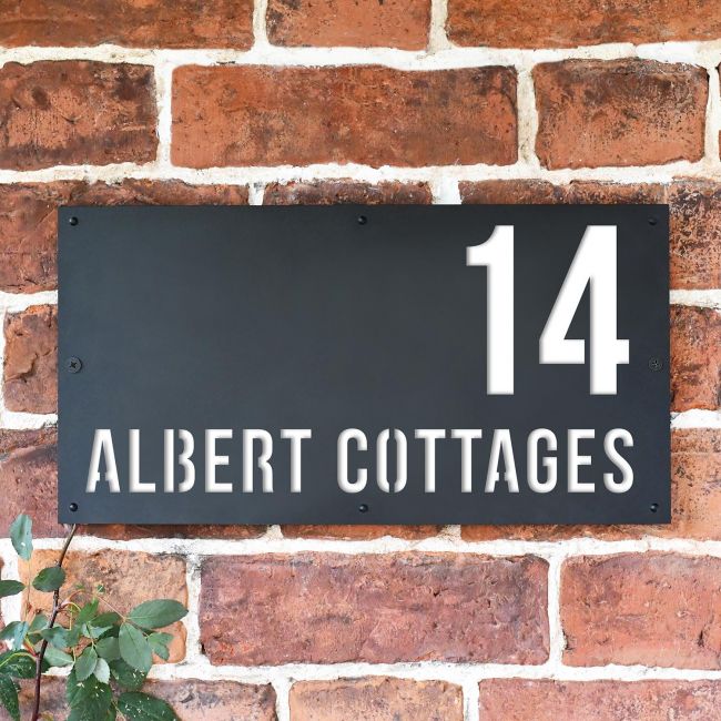 "Albert" House Sign Finished in White
