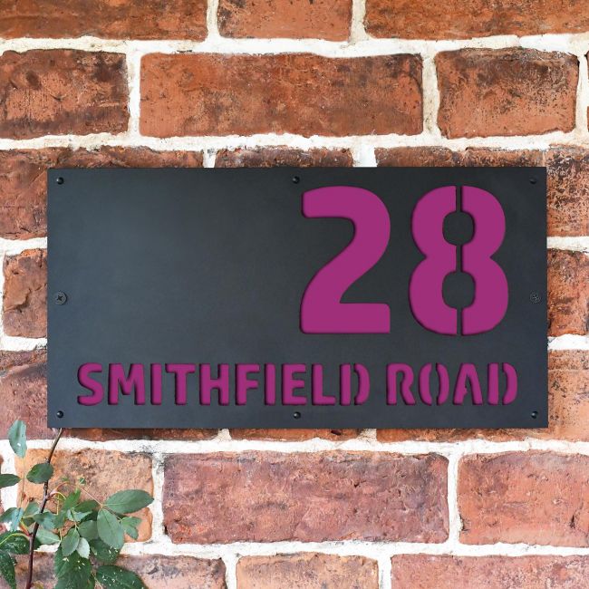 "Smithfield" House Sign Finished in a Purple