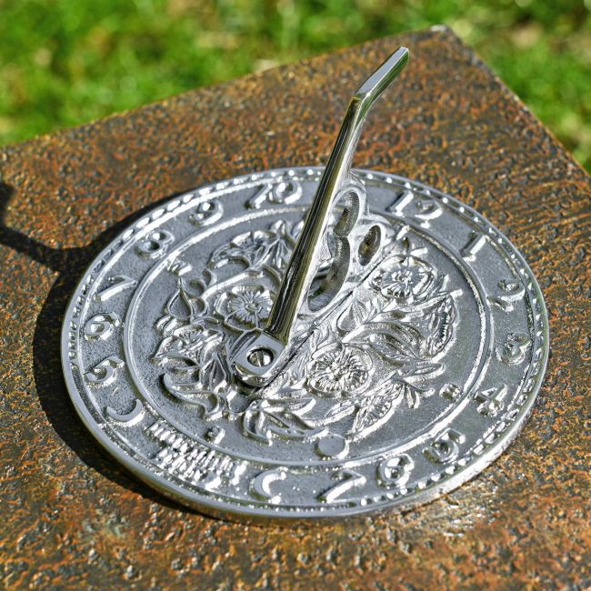 Morning Glory Sundial Finished in Bright Chrome Morning Glory Sundial Finished in Bright Chrome