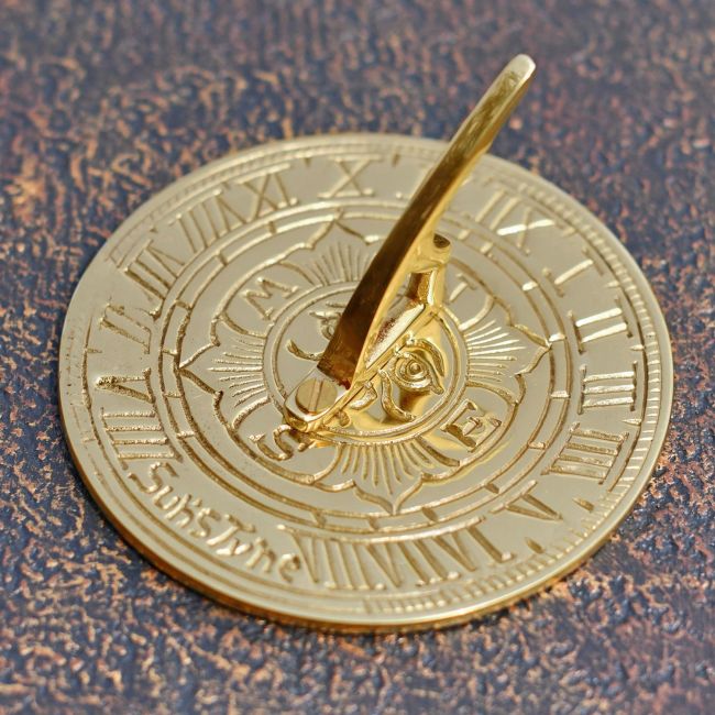 Suns Tyne "Mini" Sundial Finished in Polished Brass Suns Tyne "Mini" Sundial Finished in Polished Brass
