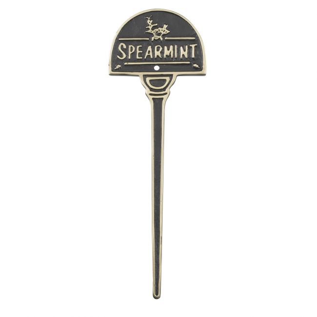 Solid Brass Spearmint Herb Label Solid Brass Spearmint Herb Label