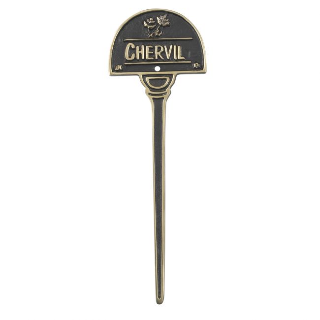 Chervil herb label, cast from solid brass Chervil herb label, cast from solid brass