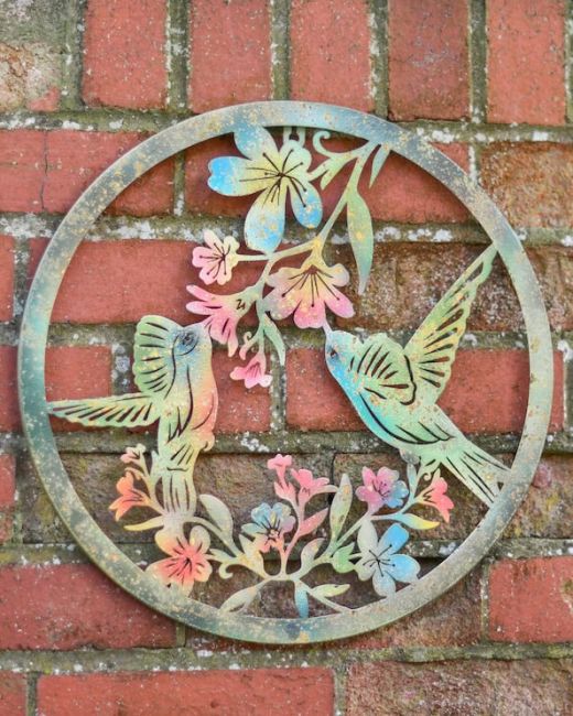 Colourful Hummingbird Garden Wall Art