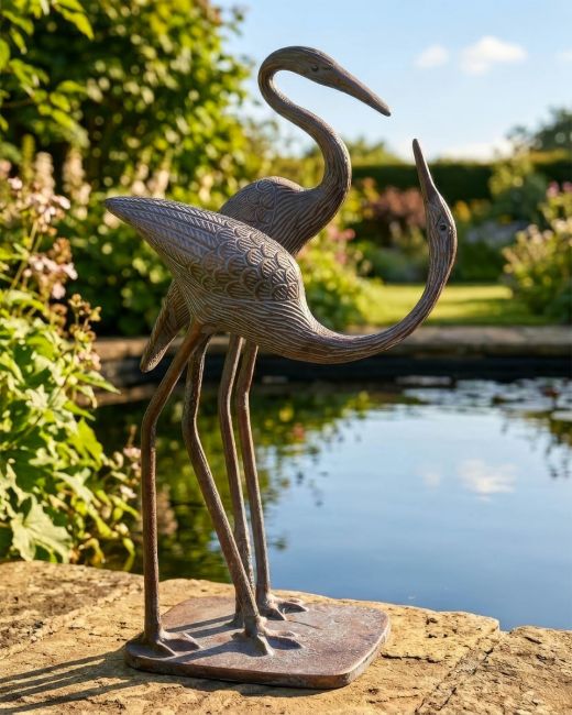 Love Crane Medium Pair - Antique Finish Love Crane Medium Pair - Antique Finish