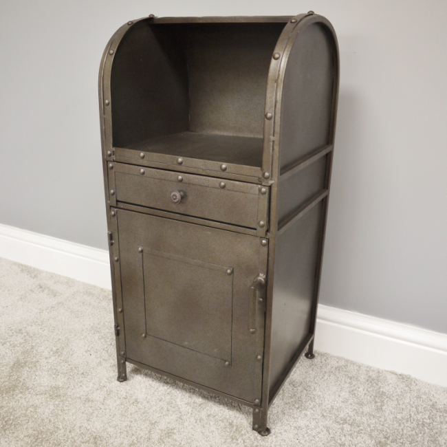 Industrial Metal Bedside Cabinet in Situ
