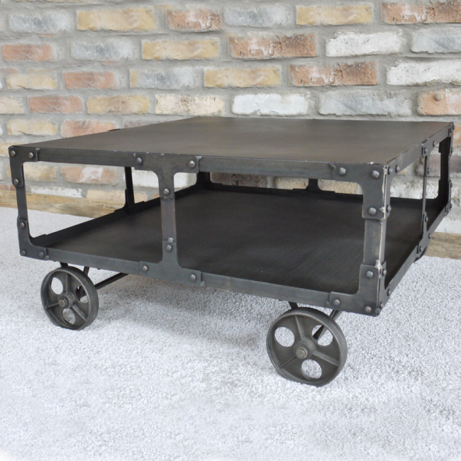 Industrial Steel Coffee Table in Situ Industrial Steel Coffee Table in Situ