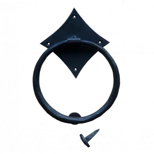 Iron Ring Door Knocker Finished in Black Iron Ring Door Knocker Finished in Black