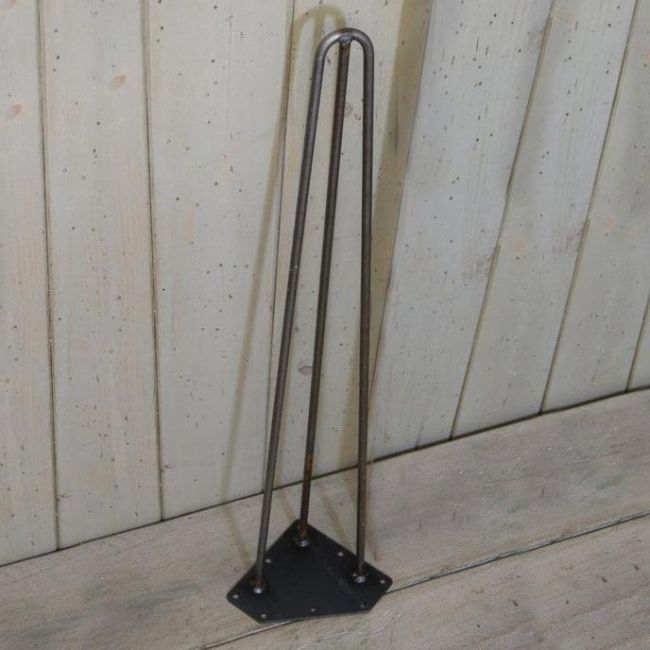 Three Prong Hairpin Table Leg Finished Created From Iron Three Prong Hairpin Table Leg Finished Created From Iron