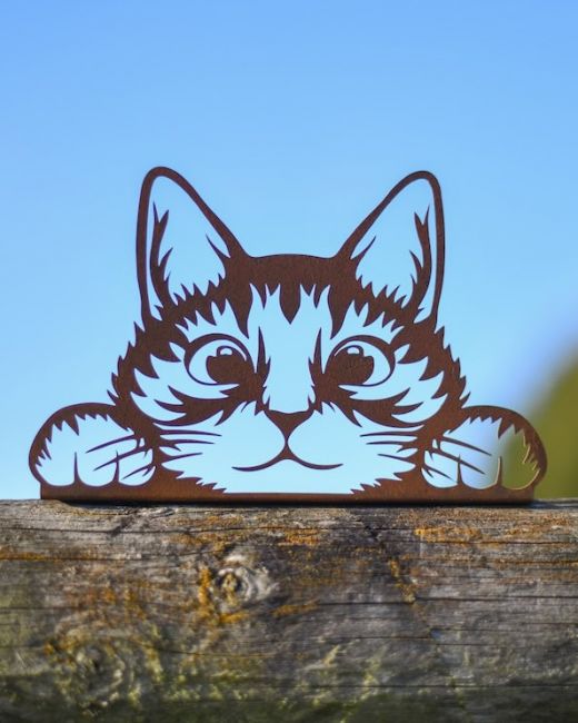 Peeking Kitten Fence Topper Peeking Kitten Fence Topper
