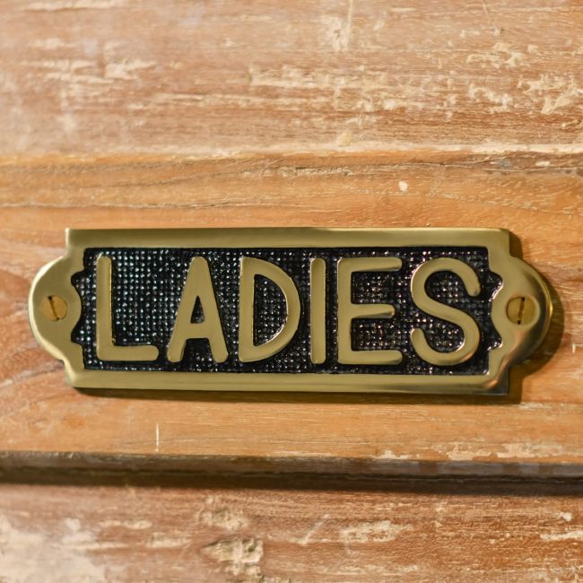 Solid Brass Ladies Sign 