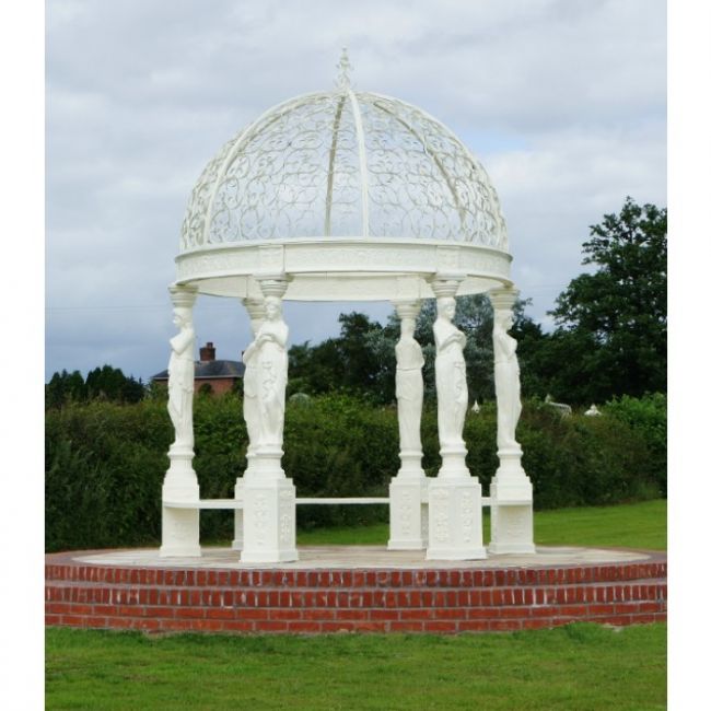 Ornate Large Gazebo Finished in Cream Ornate Large Gazebo Finished in Cream
