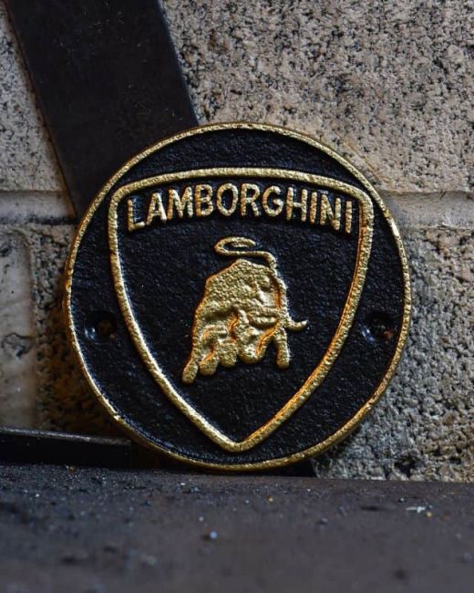 Lamborghini Logo Vintage Style Cast Iron Sign Lamborghini Logo Vintage Style Cast Iron Sign