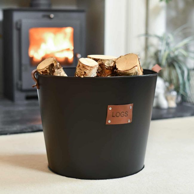 Large "Logs" Black Log Basket Large "Logs" Black Log Basket