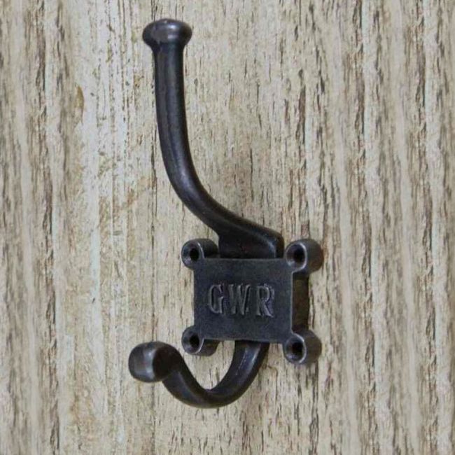 Iron Coat Hook With "GWR" Imprinted Into The Back Plate Iron Coat Hook With "GWR" Imprinted Into The Back Plate