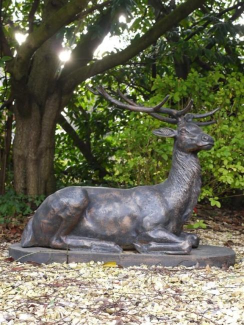 Laying Stag Garden Sculpture