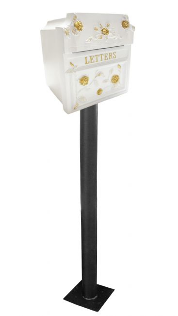 “Windsor Rose” White and Gold Post Box “Windsor Rose” White and Gold Post Box