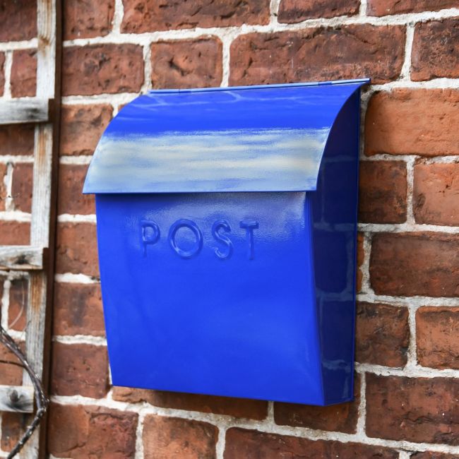“Sapphire Lagoon” Dark Blue Contemporary Post Box with Lock “Sapphire Lagoon” Dark Blue Contemporary Post Box with Lock