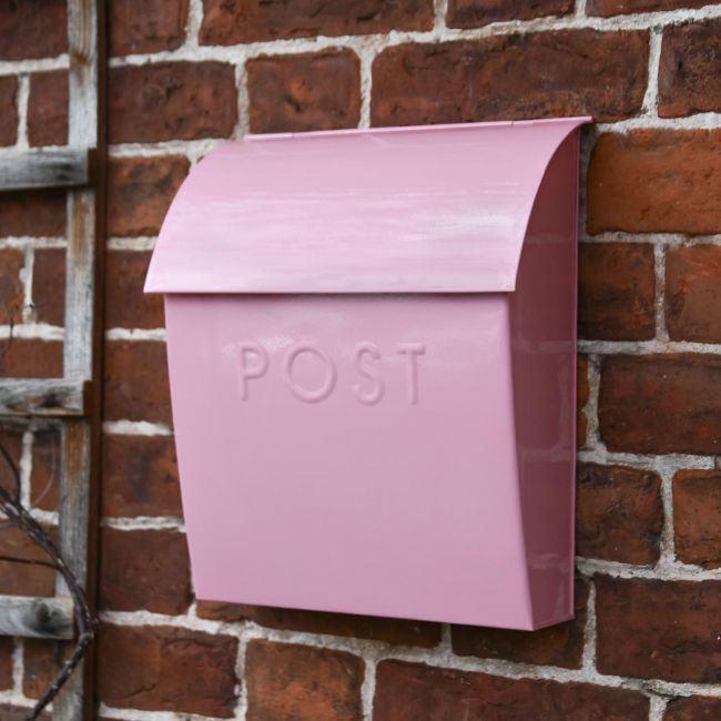 “Rose Mist” Light Pink Contemporary Post Box with Lock  “Rose Mist” Light Pink Contemporary Post Box with Lock