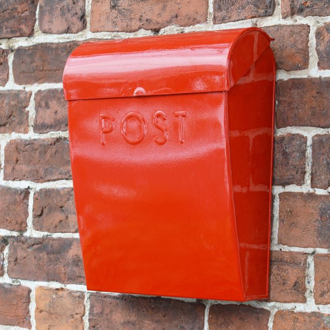 Red contemporary post box Red contemporary post box