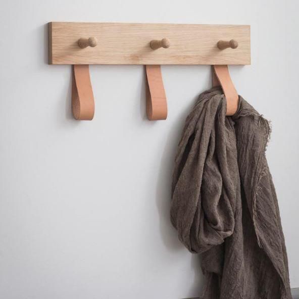 Leather Strap Coat Rack in Situ Leather Strap Coat Rack in Situ
