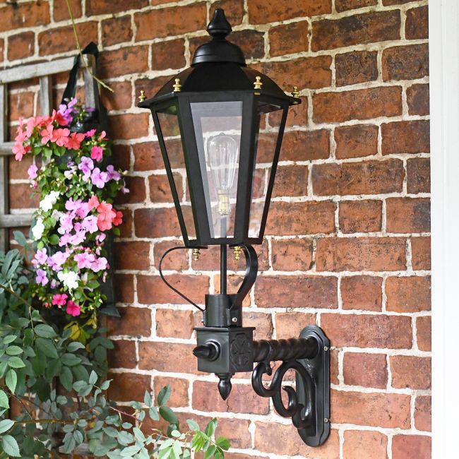 Six Sided Victorian Black Wall Light