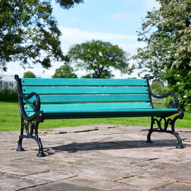 Simplistic Green Park Bench in Situ Simplistic Green Park Bench in Situ