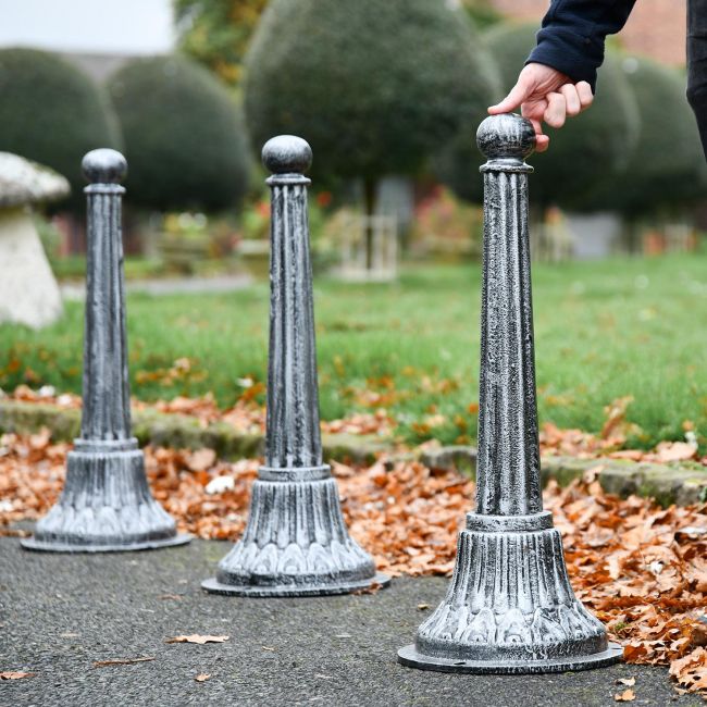 Antique Silver Driveway Bollard  Antique Silver Driveway Bollard