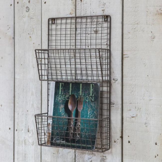 Wall Mounted Wire Mesh Magazine Rack