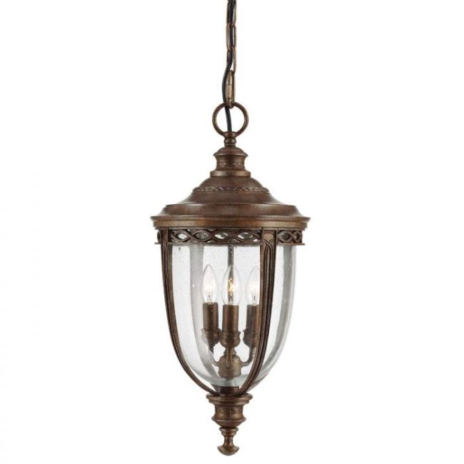 Marlow Three Bulb Traditional Hanging Chain Lantern in Bronze Marlow Three Bulb Traditional Hanging Chain Lantern in Bronze