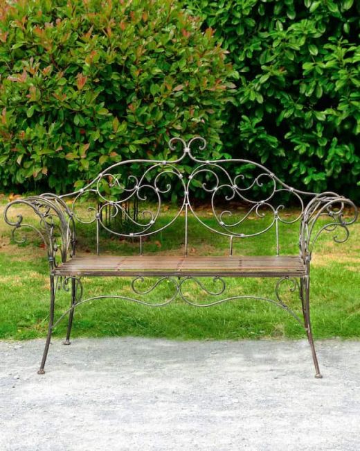 "Marston" Wrought Iron Garden Bench "Marston" Wrought Iron Garden Bench