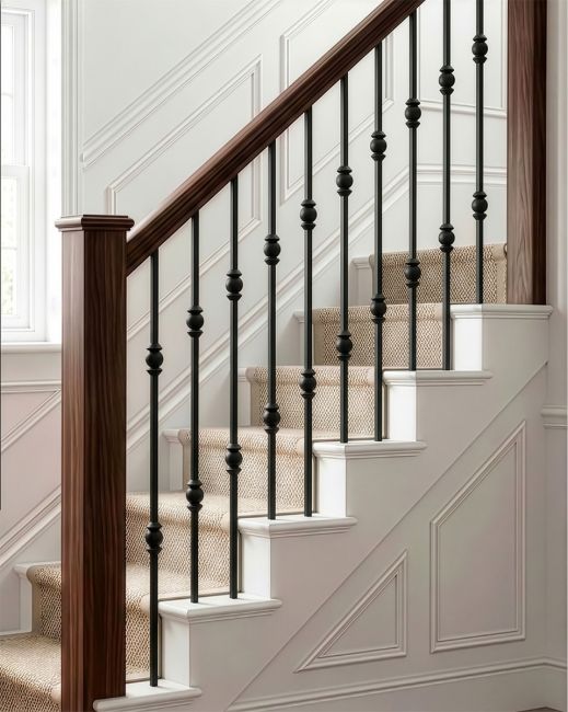 Matte Black "Westford" Steel Stair Spindles - Spindle ONLY - No Brackets digital illustration Matte Black "Westford" Steel Stair Spindles - Spindle ONLY - No Brackets digital illustration