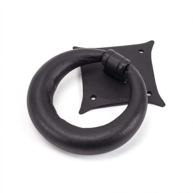 Matte Black Iron Traditional Ring Door Knocker Matte Black Iron Traditional Ring Door Knocker
