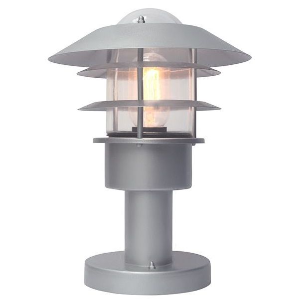 Matte Silver Contemporary Pillar Light 31cm Matte Silver Contemporary Pillar Light 31cm