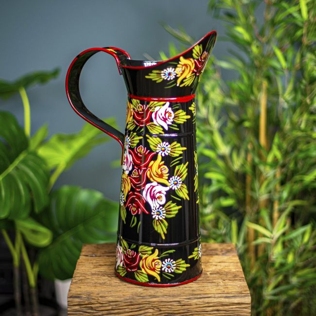 Black Traditional Jug in an Hand Painted Finish