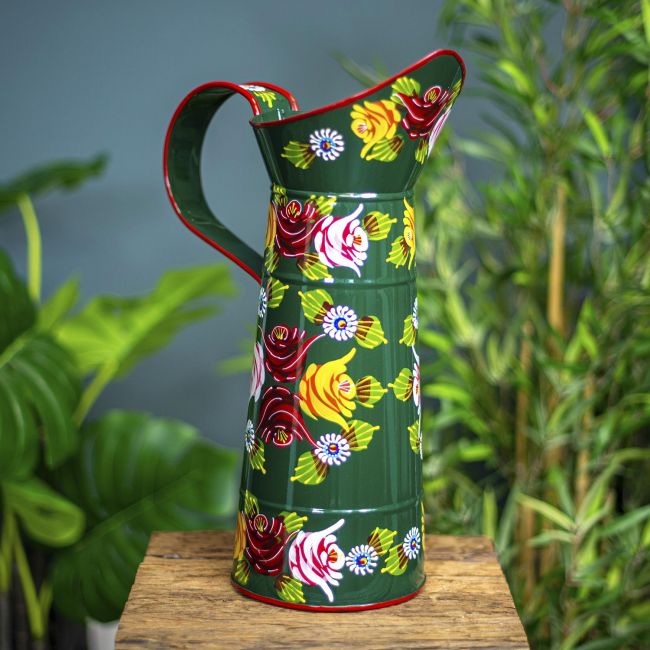 Large Green Traditional Narrowboat Style Jug