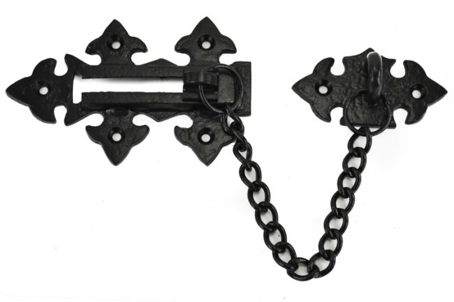 Medieval door bolt lock and chain