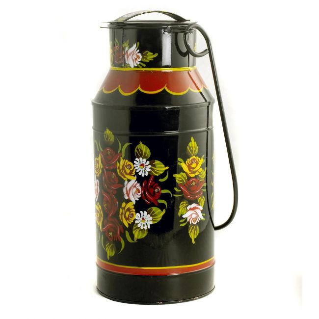 Medium Size Black Milk Churn Planter Medium Size Black Milk Churn Planter