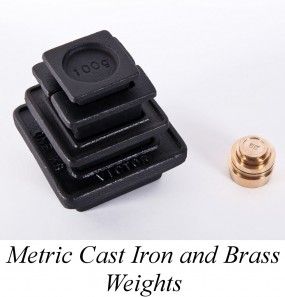 Brass and Chrome Metric Weights