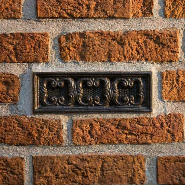 Black Cast Iron Air Brick 9" x 3" installed