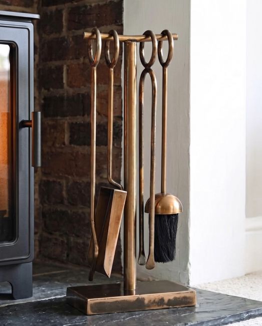 Middleton Antique Brass Companion Set in situ in Front of the Fire Place Middleton Antique Brass Companion Set in situ in Front of the Fire Place