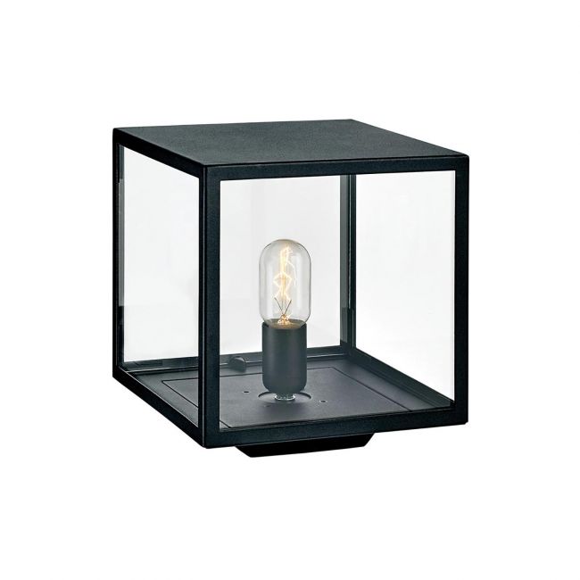 Modern "Cube" Steel Four-Sided Pedestal Light - 27cm x 23cm Modern "Cube" Steel Four-Sided Pedestal Light - 27cm x 23cm