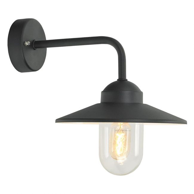Modern Black Top Fix Wall Light - 34cm Modern Black Top Fix Wall Light - 34cm