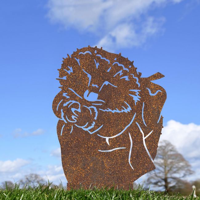 Rustic Mrs Hedgehog Silhouette in Situ Rustic Mrs Hedgehog Silhouette in Situ