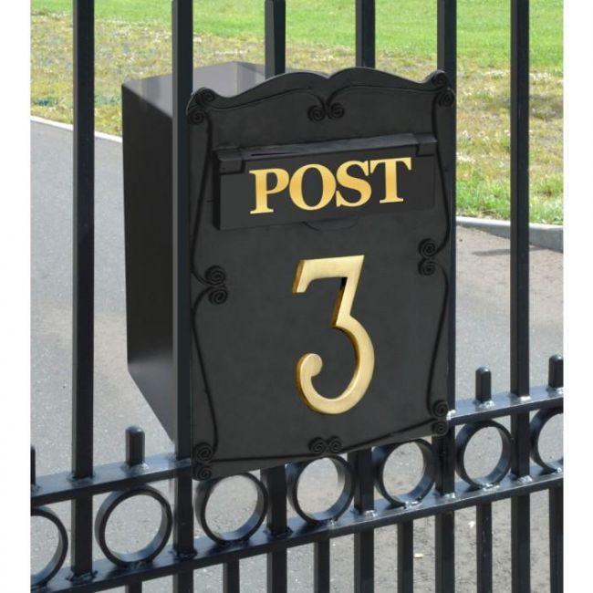 "The Mulrose" Post Box For Gates With Numerals "The Mulrose" Post Box For Gates With Numerals