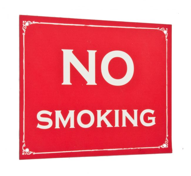 "No Smoking" Vintage Sheet Metal Sign "No Smoking" Vintage Sheet Metal Sign