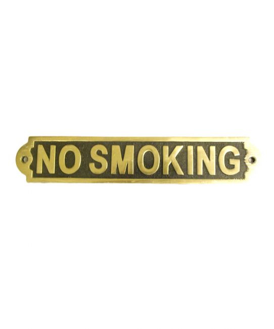 Solid brass No Smoking information sign Solid brass No Smoking information sign
