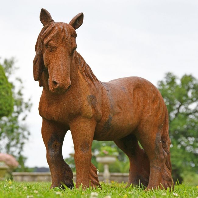 Miniature Cast Iron Pony Sculpture in a Rustic Finish Miniature Cast Iron Pony Sculpture in a Rustic Finish