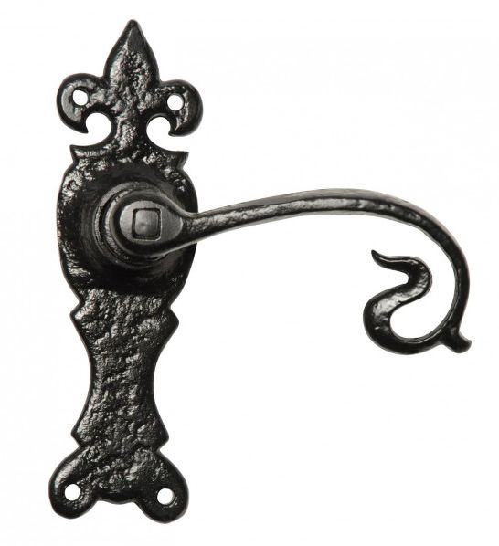 "Burbank" Ornate Curved Iron Door Handles "Burbank" Ornate Curved Iron Door Handles