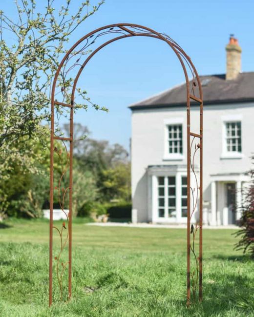 Ornate Floral "Corolla" Rustic Rose Arch
