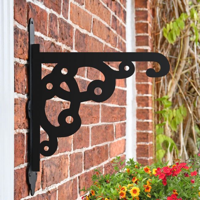 Ornate Heavy Duty Iron Hanging Basket Bracket Ornate Heavy Duty Iron Hanging Basket Bracket
